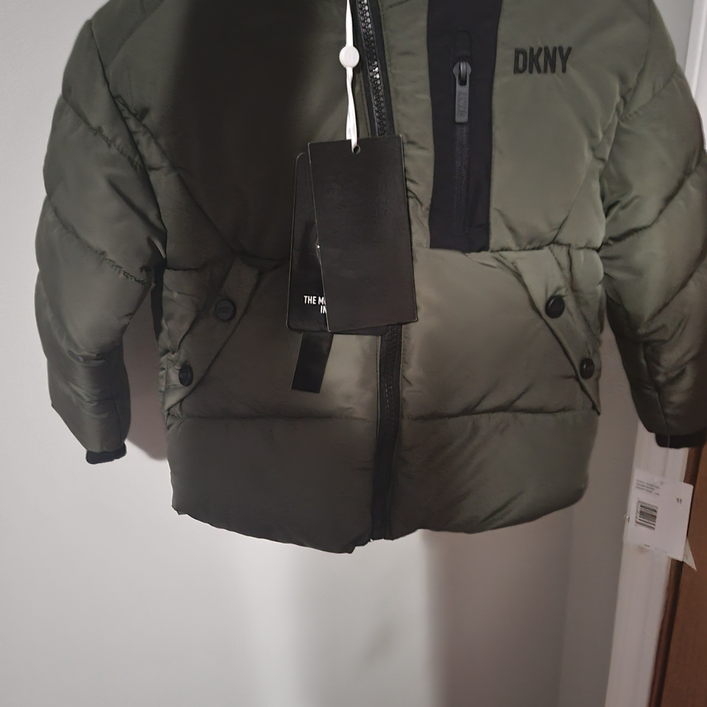 DKNY Olive Green Puffer Jacket